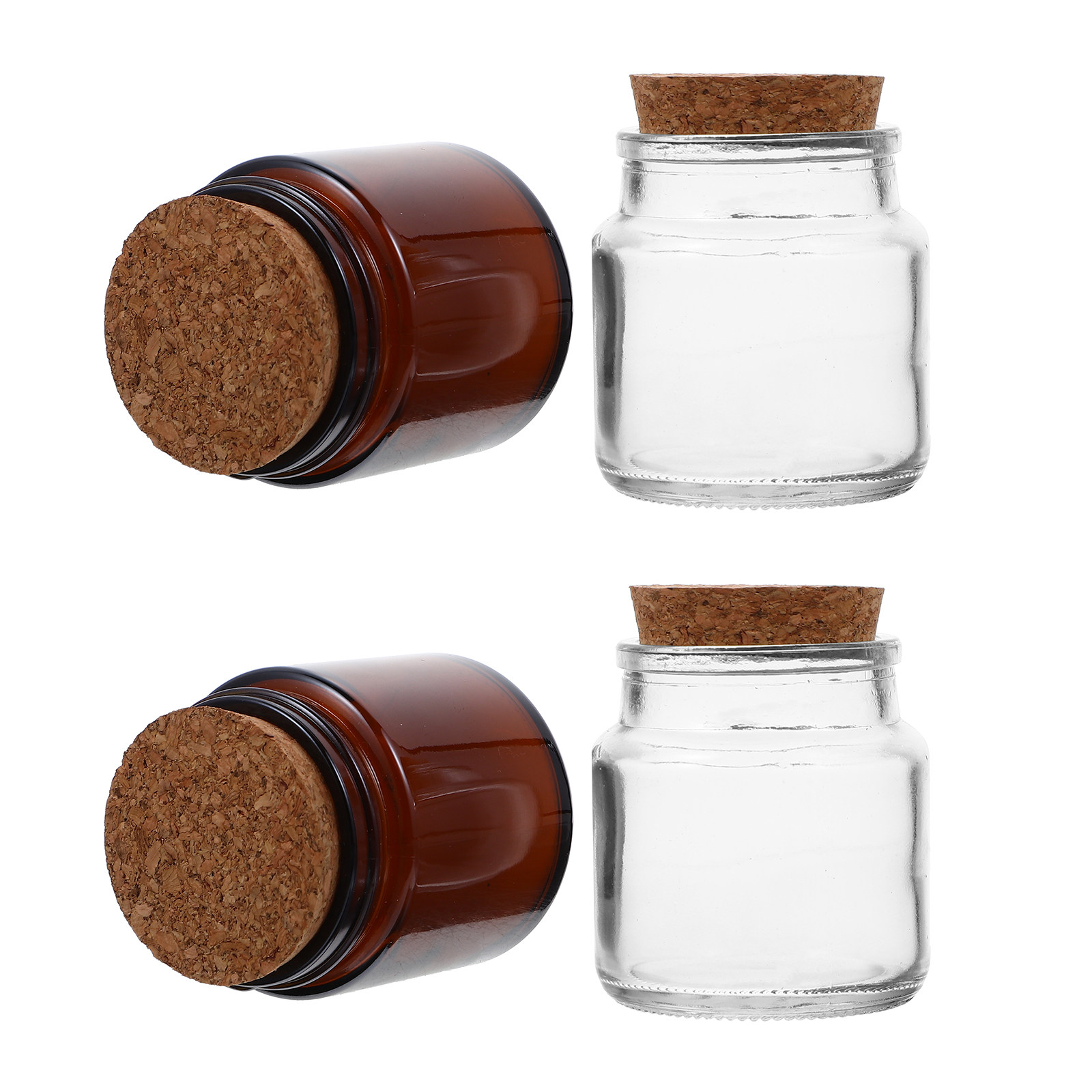 Candle Making Supplies Jars - 4Pcs Jars with Wooden Lids Glass