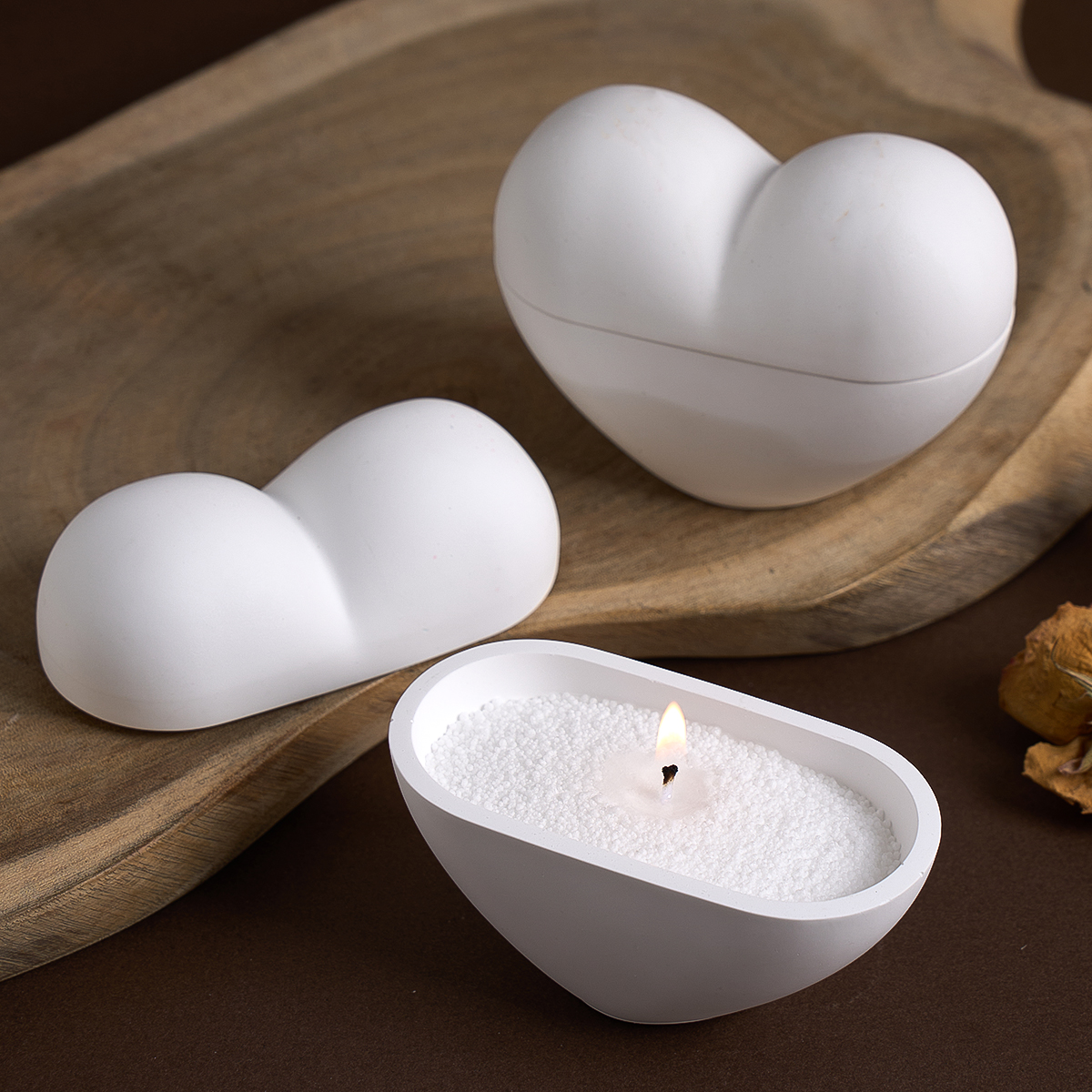 Candle Vessel Supplies - 3D Love Candle Jar Silicone Mold