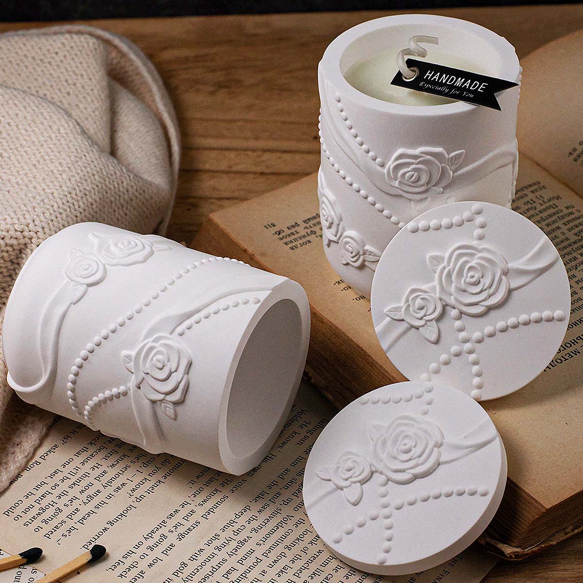 Concrete Flower Shape Candle J - Candle Making Supplies Jars reseña y precio