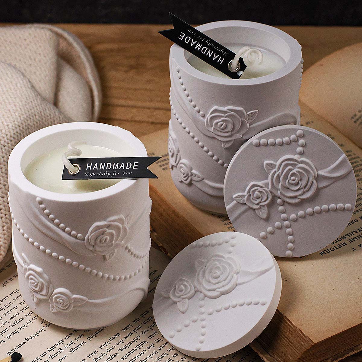 Concrete Flower Shape Candle J - Candle Making Supplies Jars reseña y precio