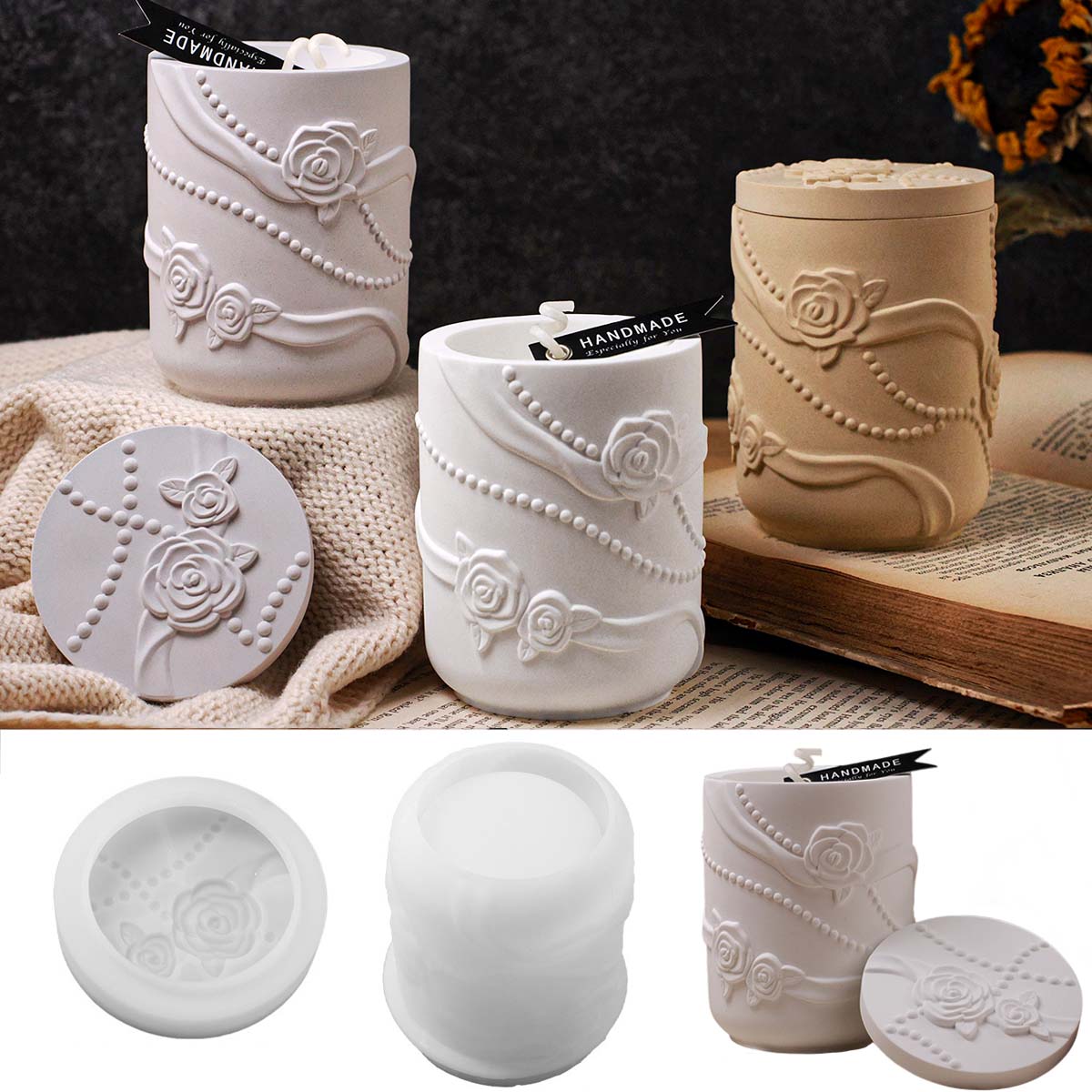 Concrete Flower Shape Candle J - Candle Making Supplies Jars reseña y precio