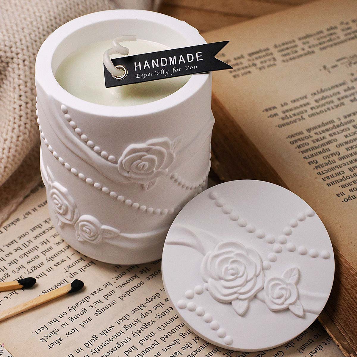 Concrete Flower Shape Candle J - Candle Making Supplies Jars reseña y precio