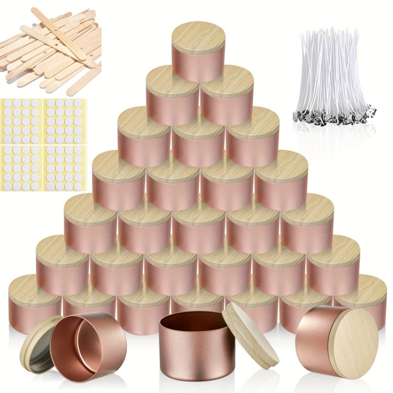 Rose Golden Metal Candle Jars  - Candle Making Supplies Jars reseña y precio