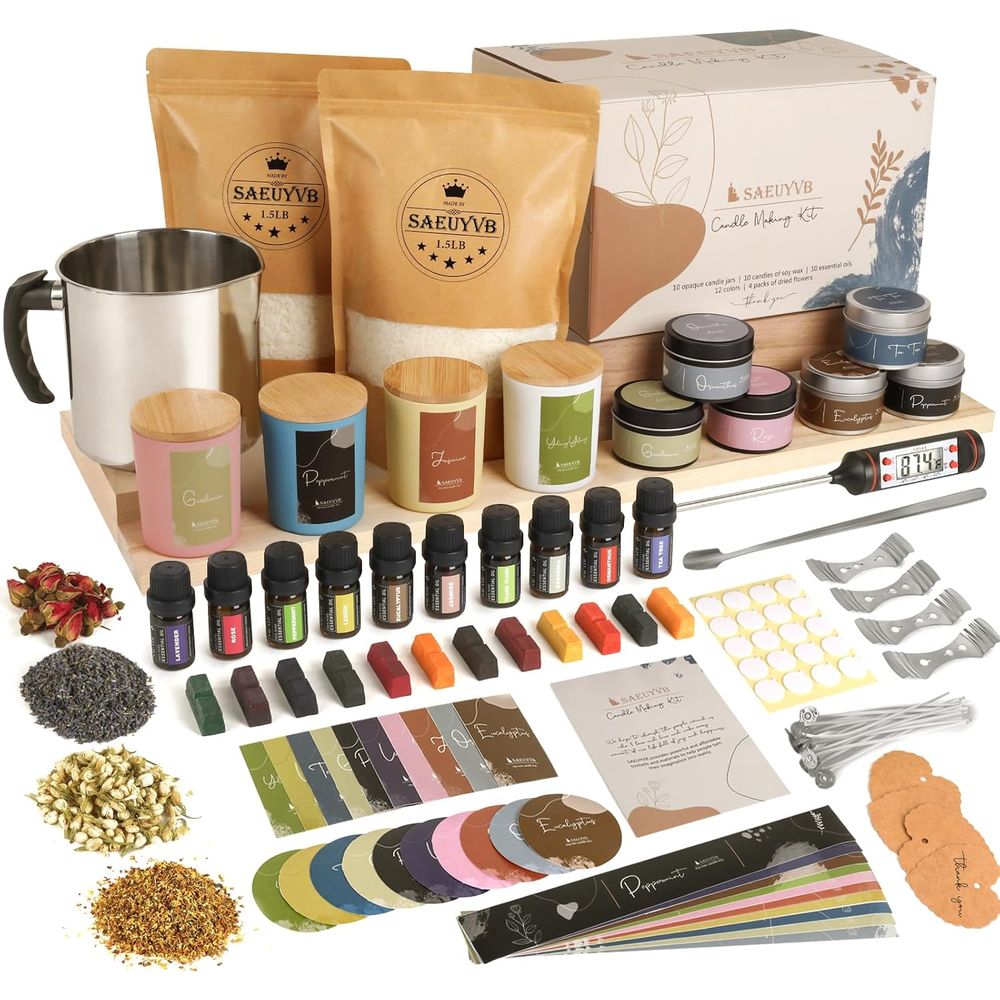 DIY Soy Candle Making Kit - Su - Candle Making Supplies Jars reseña y precio