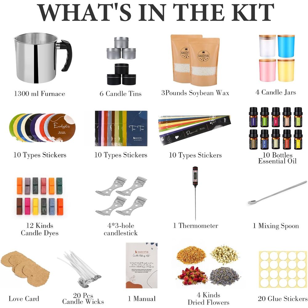 DIY Soy Candle Making Kit - Su - Candle Making Supplies Jars reseña y precio