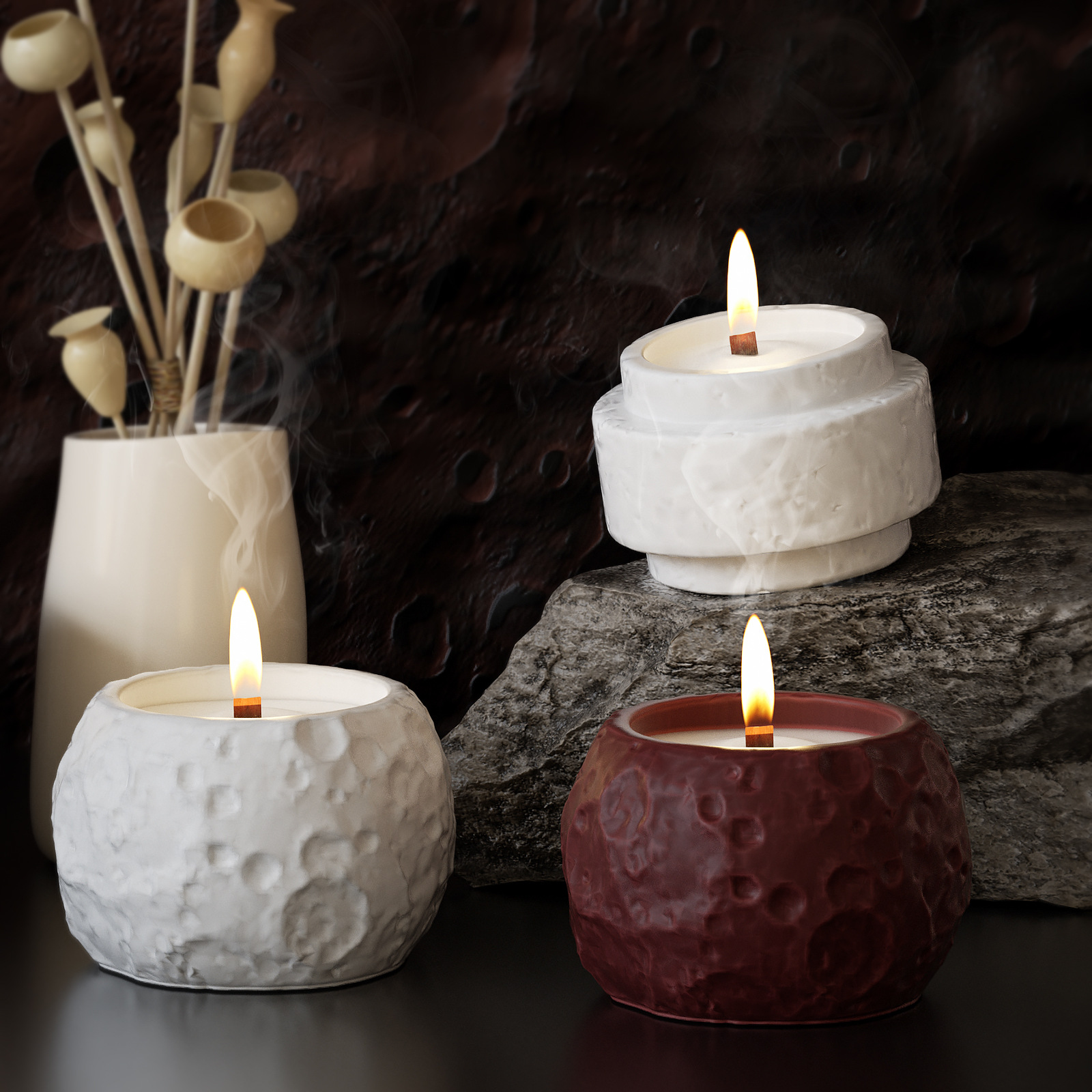 Lunar Texture Candle Jar Silic - Candle Making Supplies Jars reseña y precio