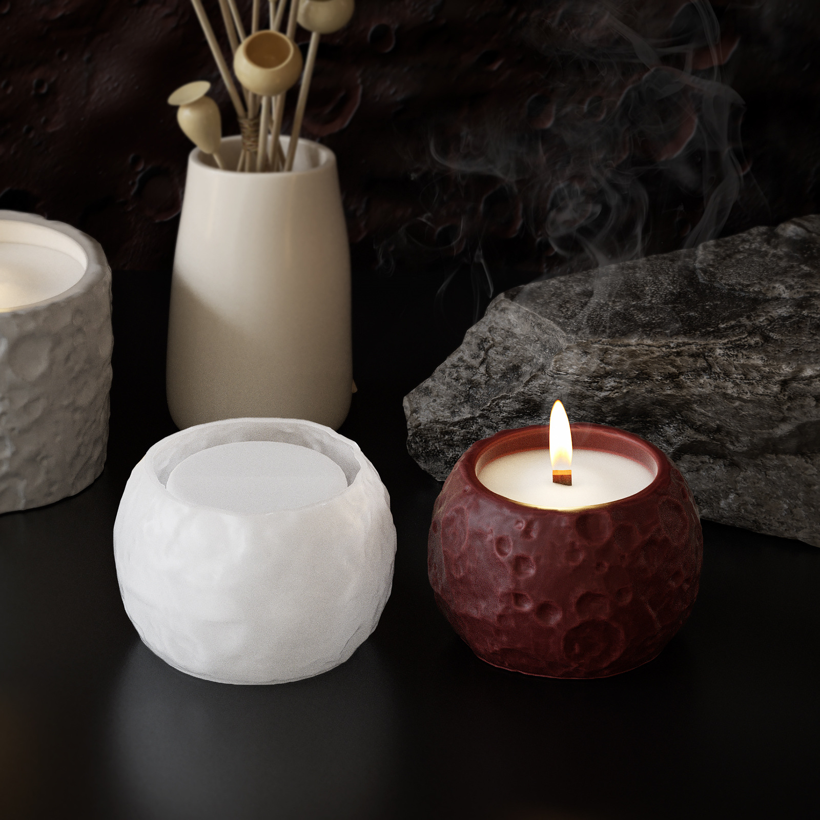 Lunar Texture Candle Jar Silic - Candle Making Supplies Jars reseña y precio