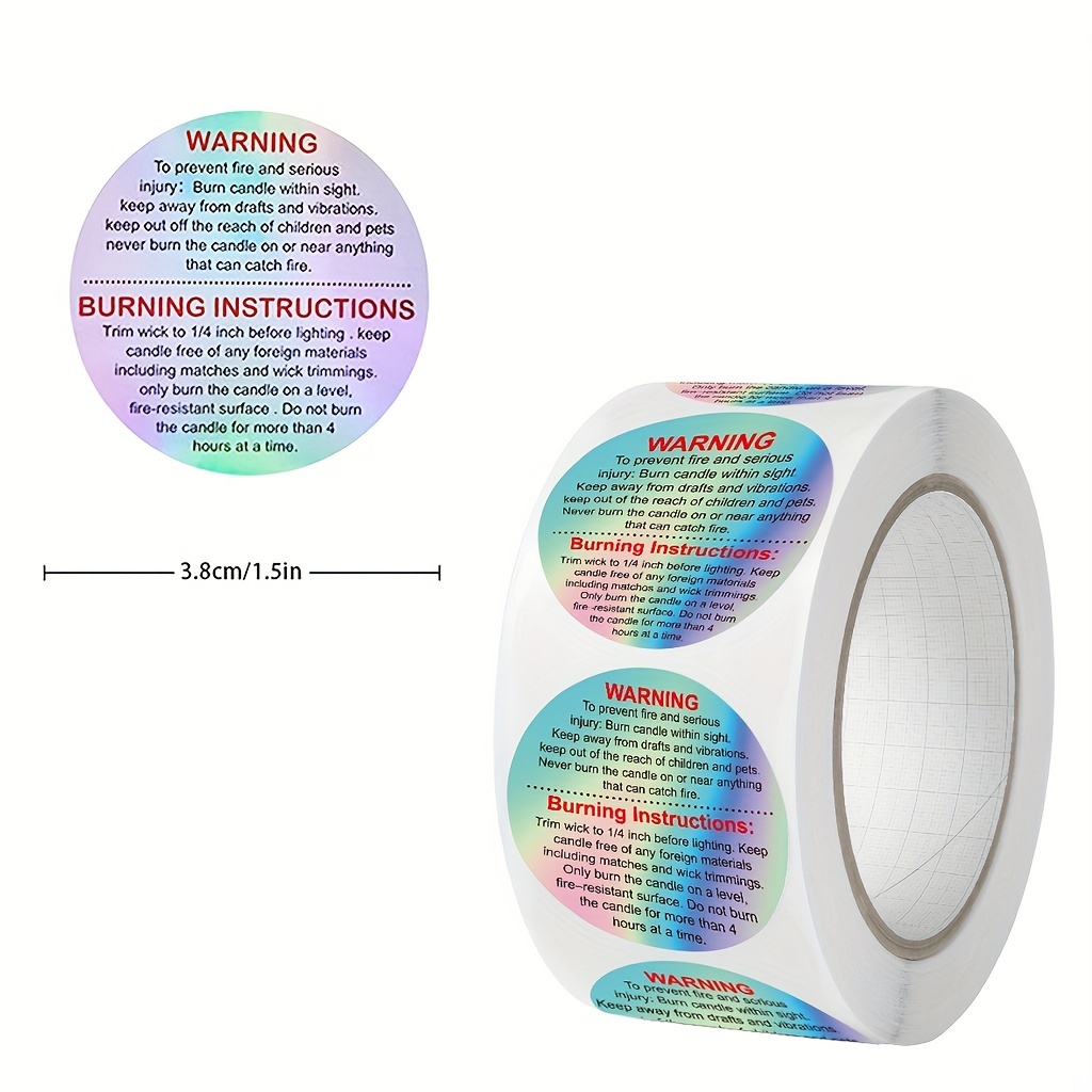 500pcs Wax Melt Warning Labels - Candle Making Supplies Jars reseña y precio