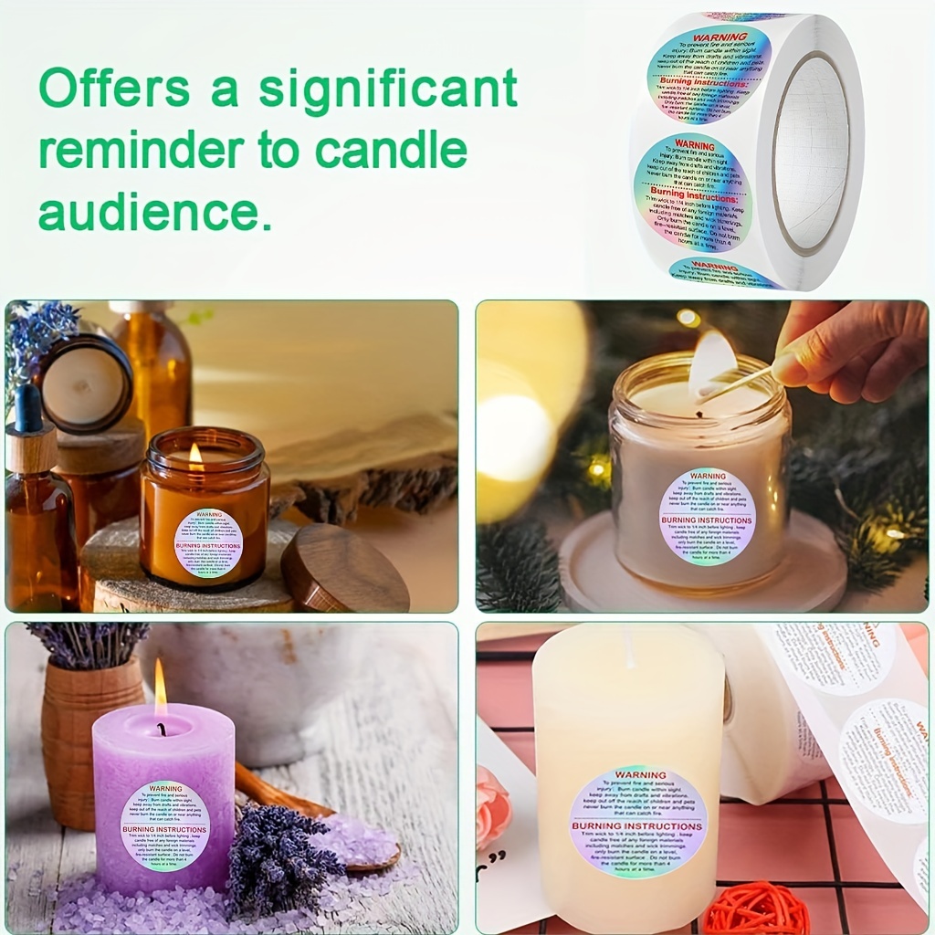500pcs Wax Melt Warning Labels - Candle Making Supplies Jars reseña y precio