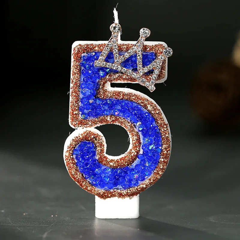 Blue Crown Sparkle Number Birt - Candle Supplies Luxury reseña y precio