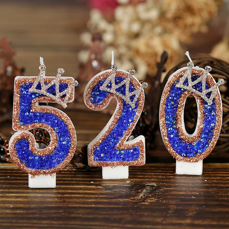 Blue Crown Sparkle Number Birt - Candle Supplies Luxury reseña y precio