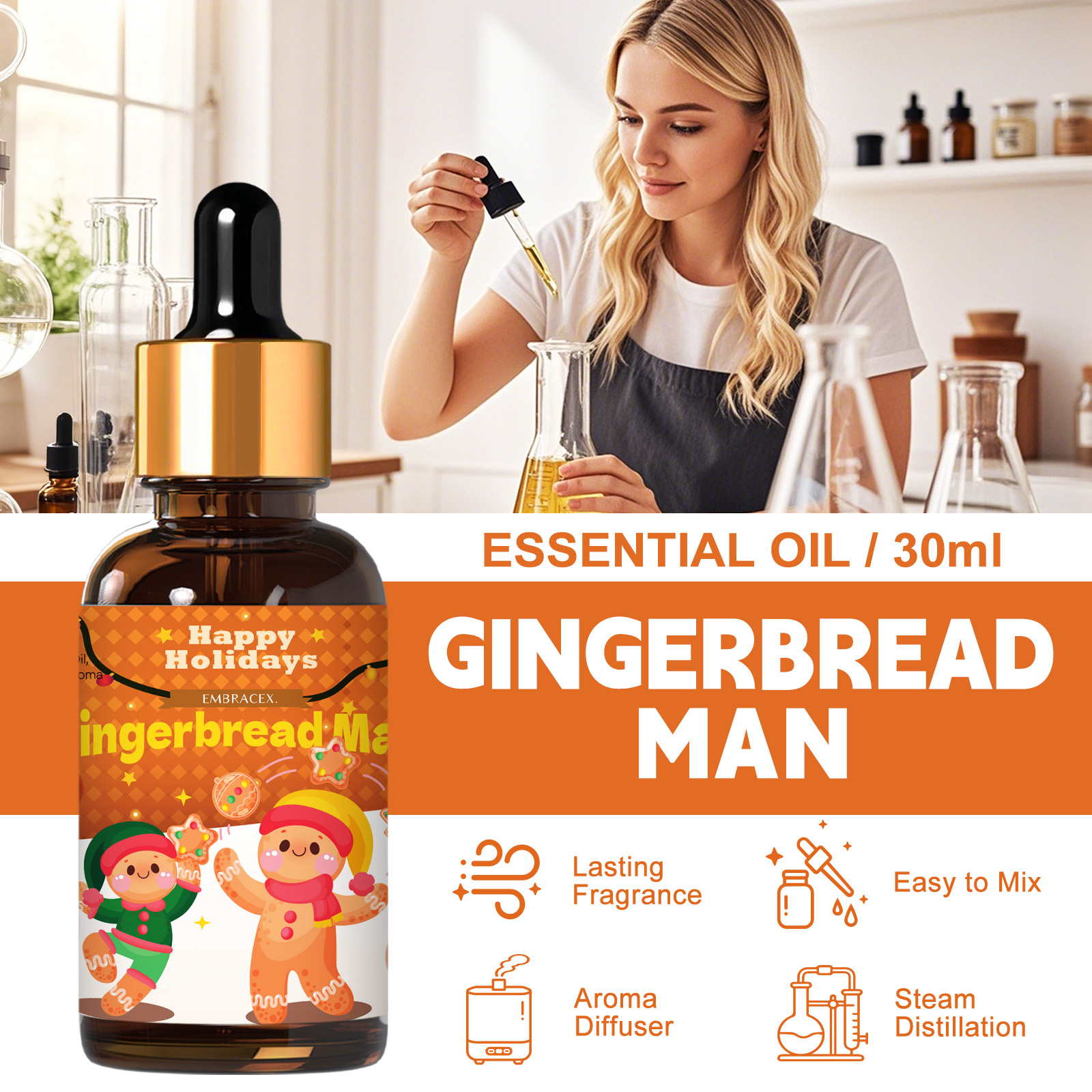 30ml Gingerbread Man  Essentia - Candle Supplies Essential Oils reseña y precio