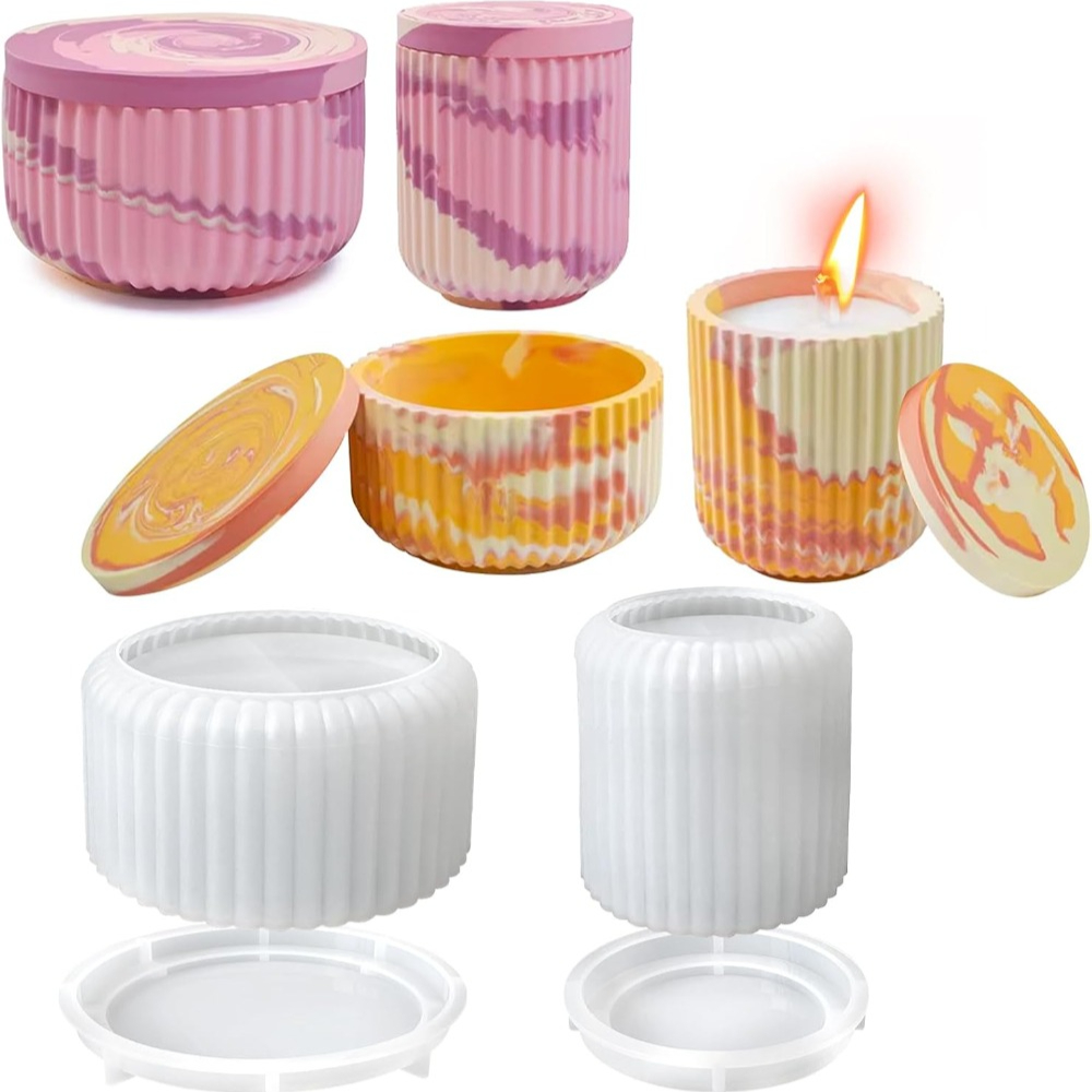 Silicone Mold for Striped Roun - Candle Vessel Supplies reseña y precio