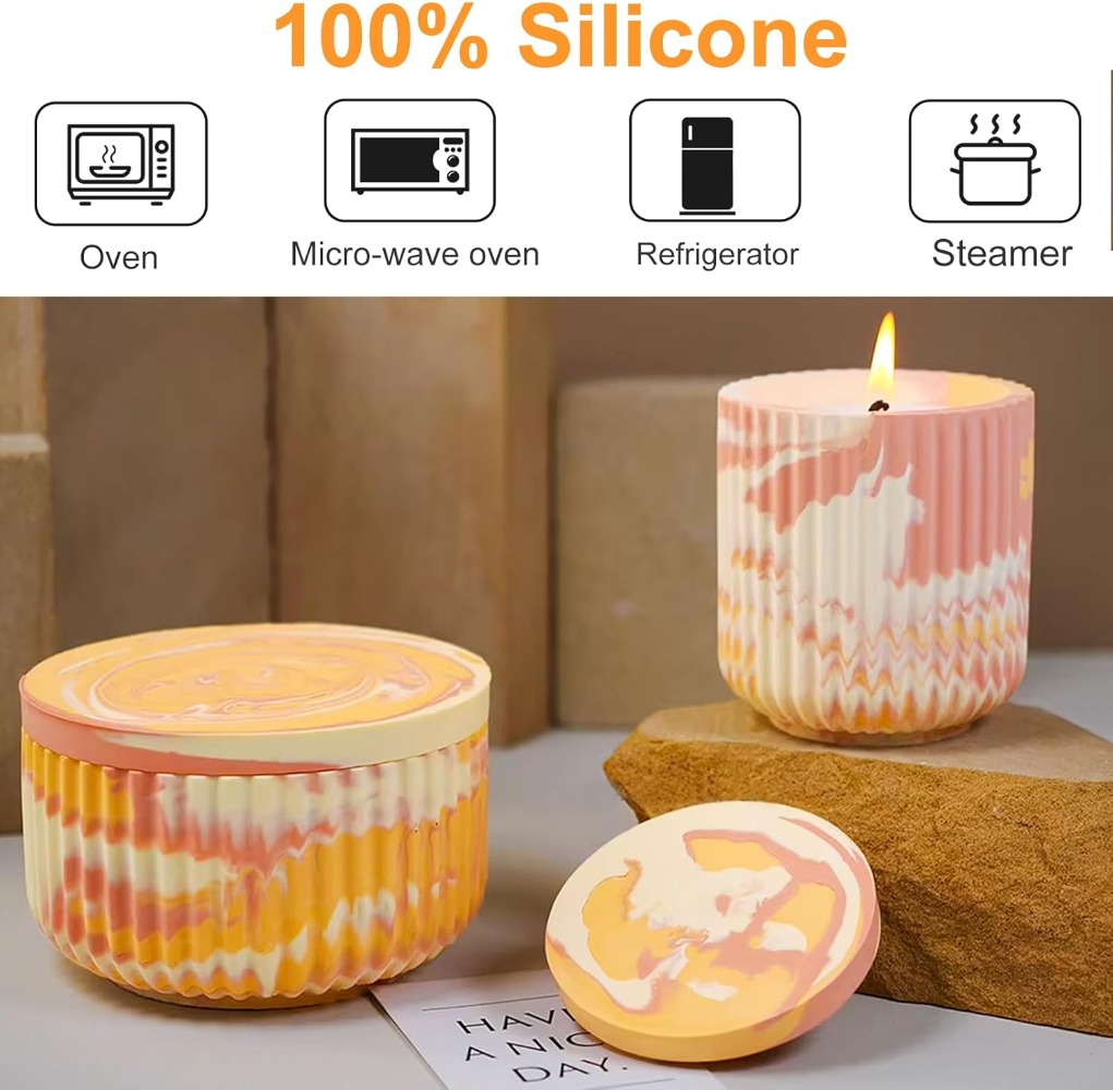 Silicone Mold for Striped Roun - Candle Vessel Supplies reseña y precio