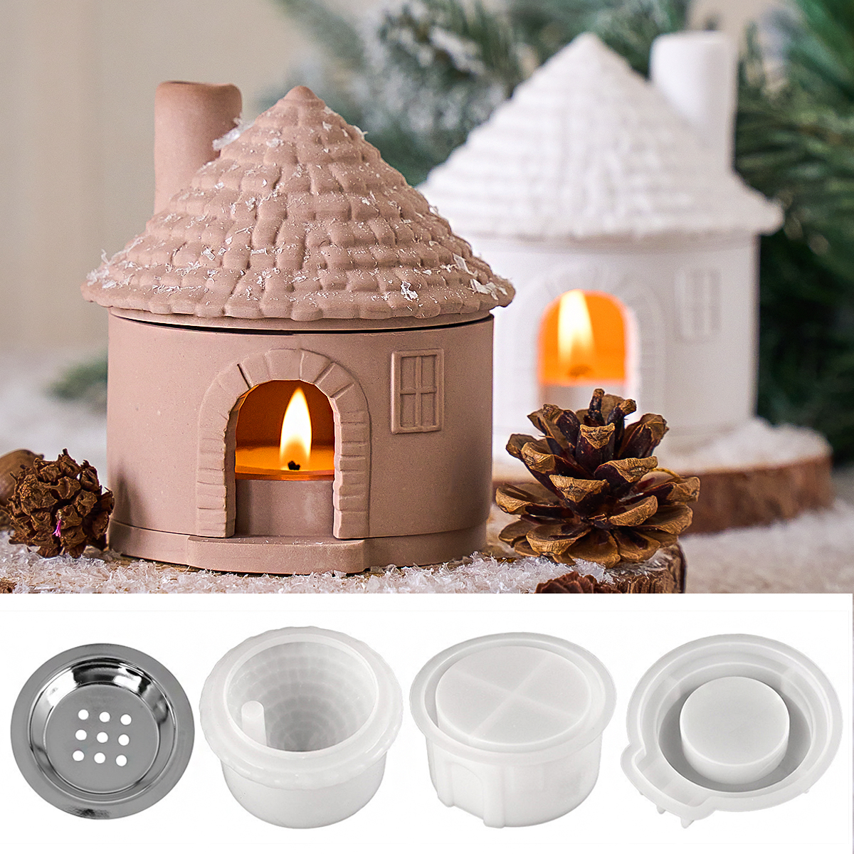 3D House Incense Stove Silicon - Candle Making Supplies Jars reseña y precio